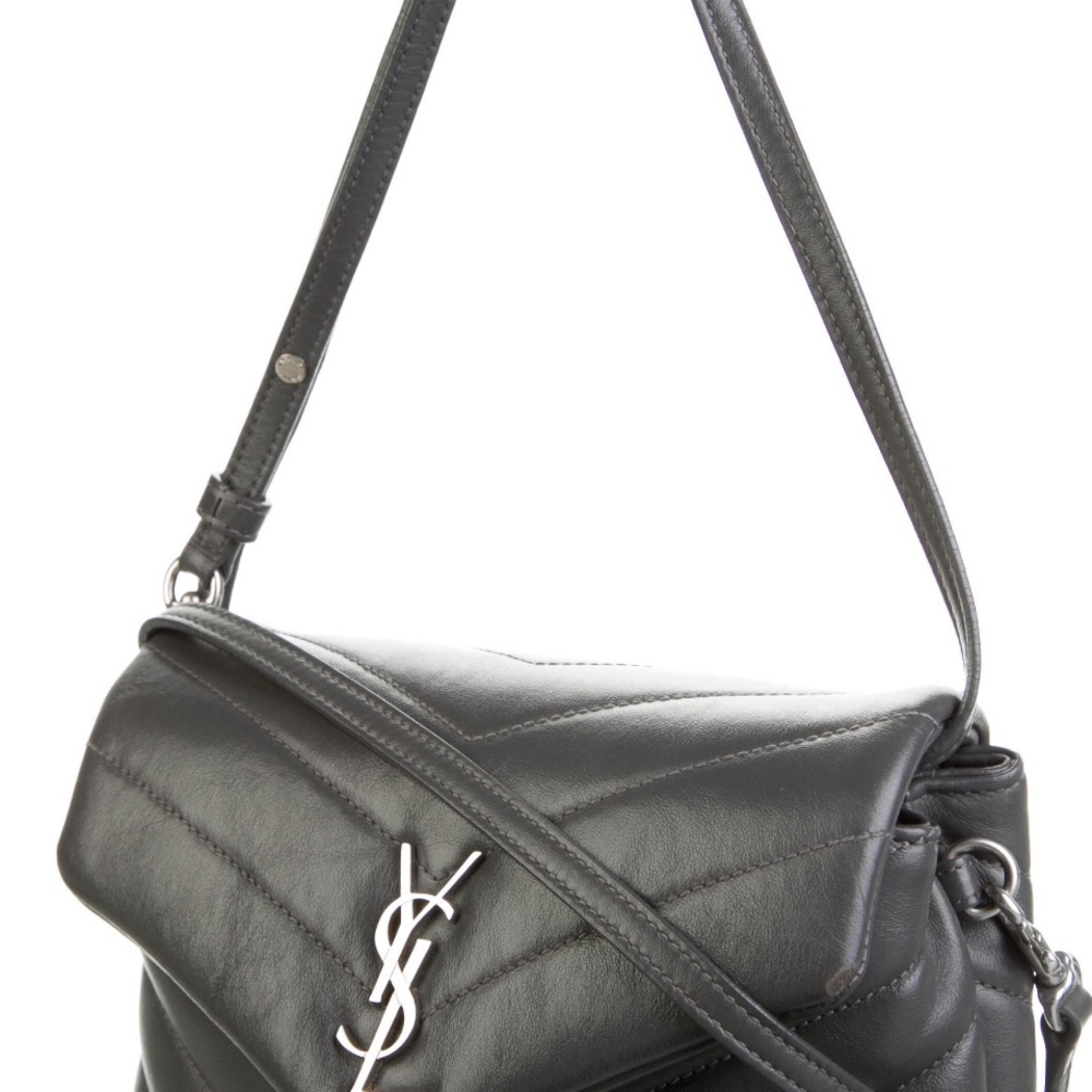 Yves Saint Laurent Dark Gray Leather Shoulder Bag